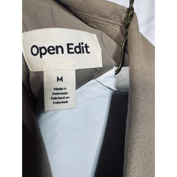 Open Edit Women’s Oversized Blazer Sz M Nordstrom Saharan Tan Jacket Preppy - Picture 2 of 6